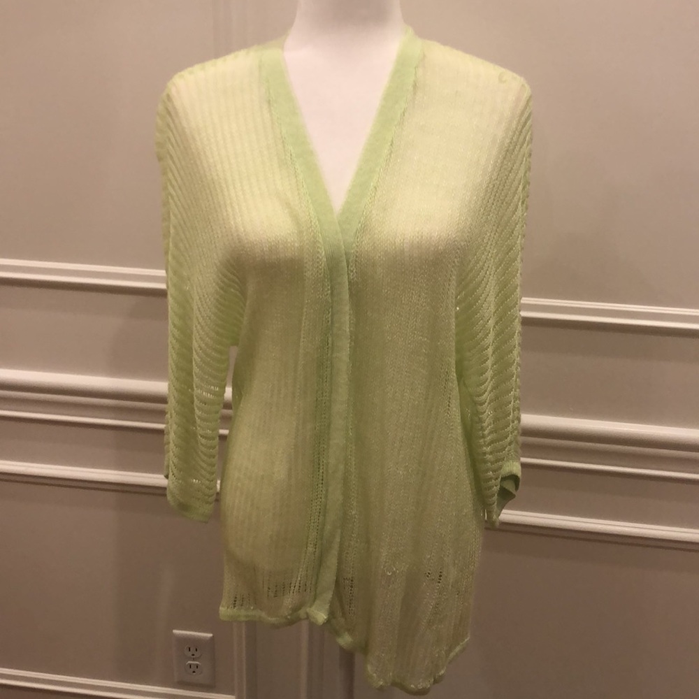 Chico’s Lime Green Open Cardigan Sweater